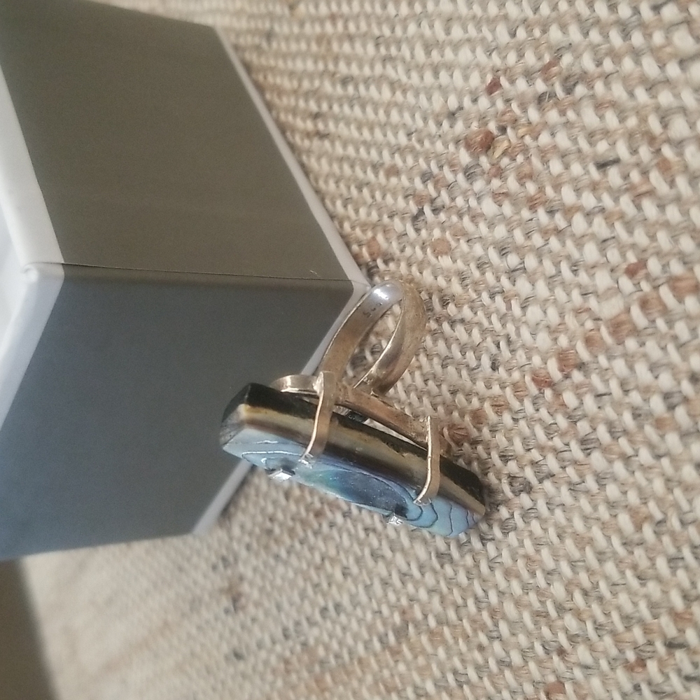 Raw Abalone Sterling Ring - Picture 4 of 12